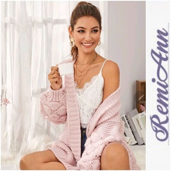 Remiann Sweaters - Drop Shoulder Bishop Sleeve Chunky
